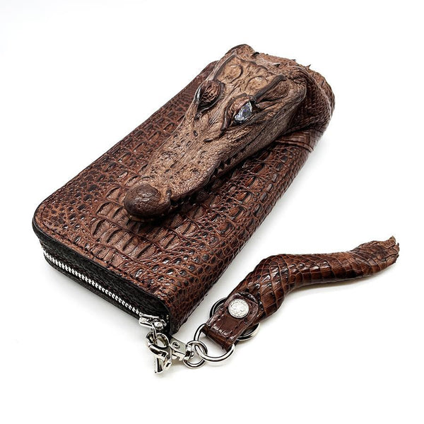 両マチFRF財布 L字スリム 頭付ワニ