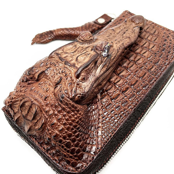 両マチFRF財布 L字スリム 頭付ワニ