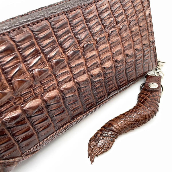 両マチFRF財布 L字スリム 頭付ワニ