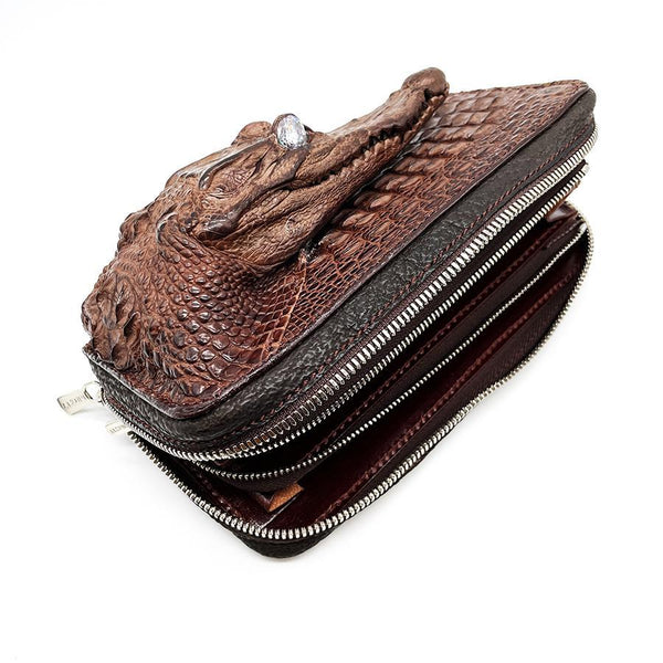 両マチFRF財布 L字スリム 頭付ワニ