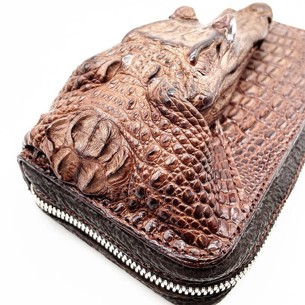 両マチFRF財布 L字スリム 頭付ワニ