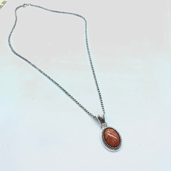 silver950 アップルコーラルネックレス