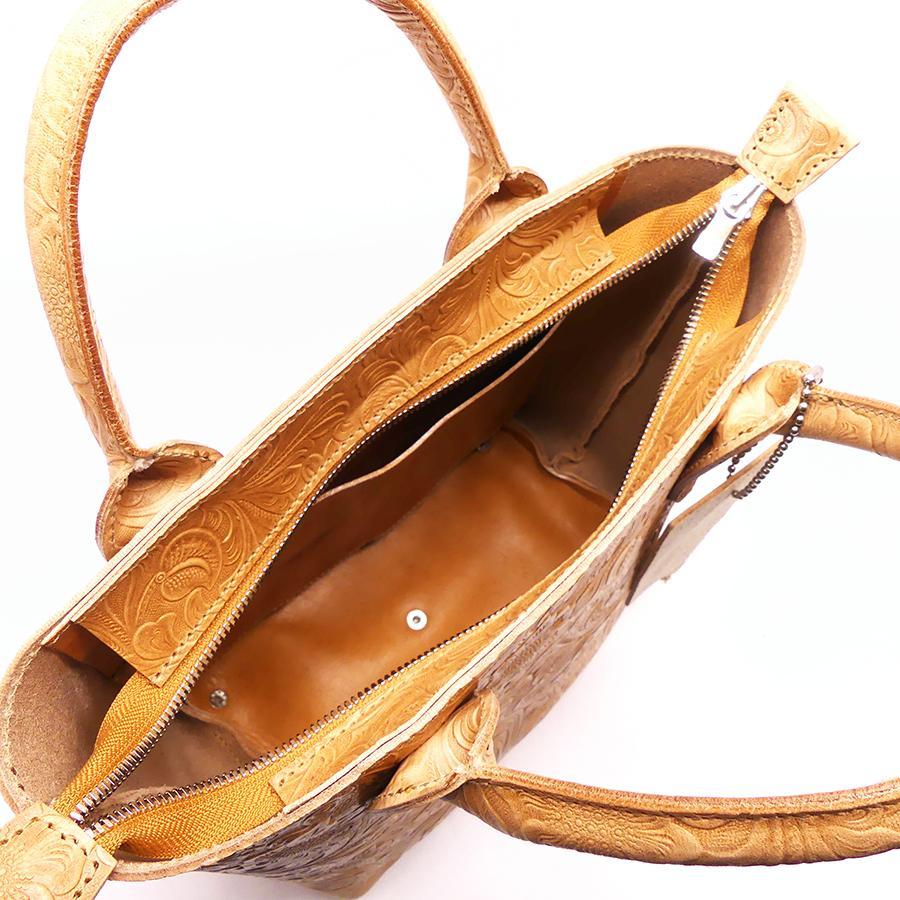 ミニトートバッグ フラワーエンボス