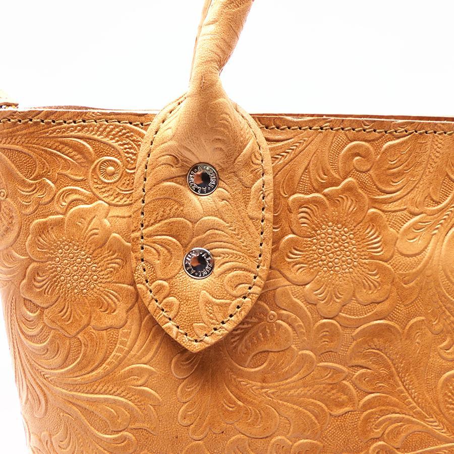 ミニトートバッグ フラワーエンボス