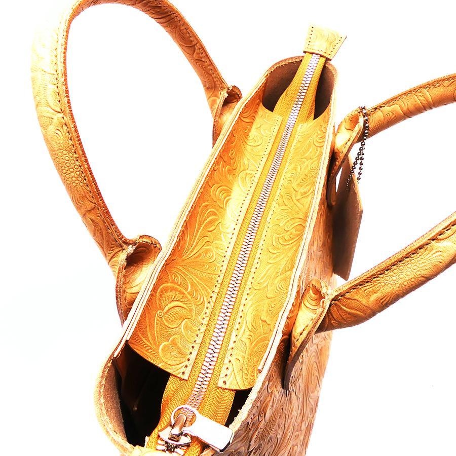 ミニトートバッグ フラワーエンボス