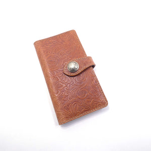 手帳型スマホカバー　フラワーエンボス　Mサイズ