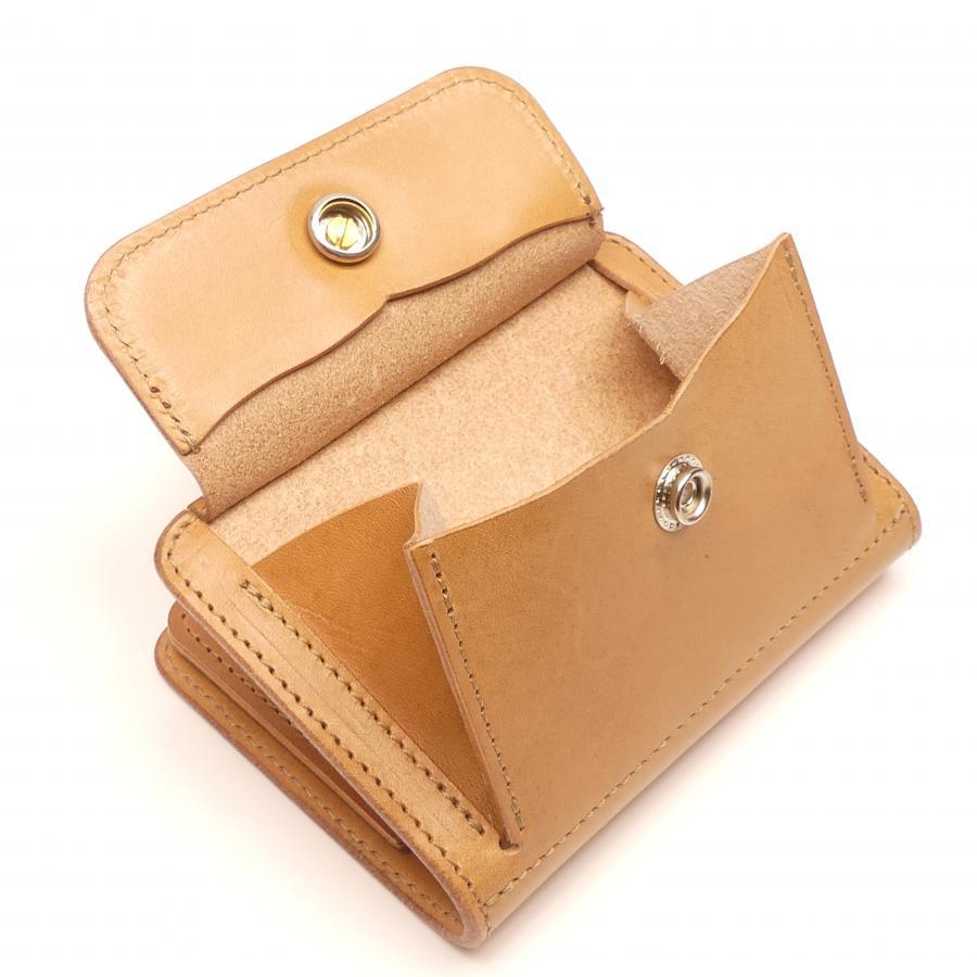 ハーフ財布 両面カード アウトポケット サドル