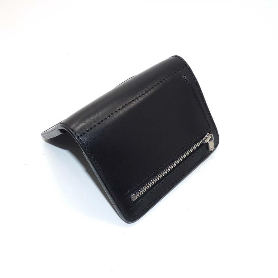 ハーフ財布 両面カード アウトジッパー インディ