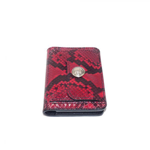 ハーフ財布 両面カード アウトポケット パイソン