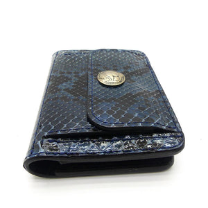 ハーフ財布 両面カード アウトポケット パイソン