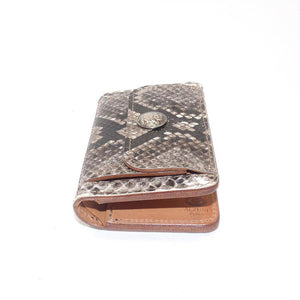 ハーフ財布 両面カード アウトポケット パイソン