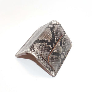 ハーフ財布 両面カード アウトポケット パイソン