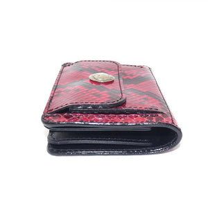 ハーフ財布 両面カード アウトポケット パイソン