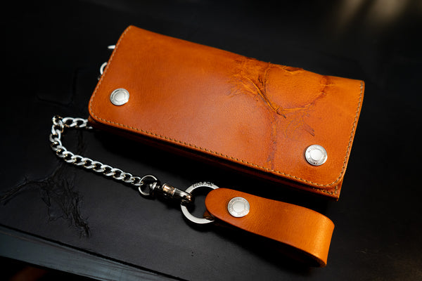 焼印トラッカーウォレット　ロング　キャメル【限定品】