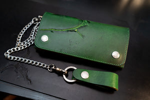 焼印トラッカーウォレット　ロング　グリーン【限定品】