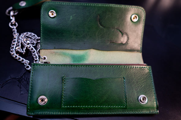 焼印トラッカーウォレット　ロング　グリーン【限定品】