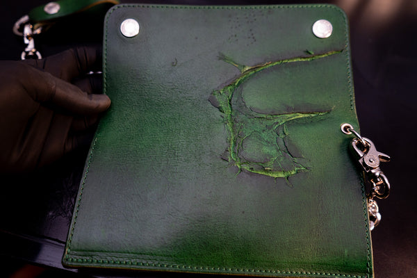 焼印トラッカーウォレット　ロング　グリーン【限定品】