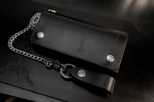 焼印トラッカーウォレット　ロング　ブラック【限定品】