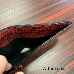 S様限定修理　リペア　ショート財布　シャーク×レッドパイソン