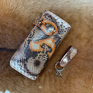 限定手染め　5103二つ折りF財布　パイソン