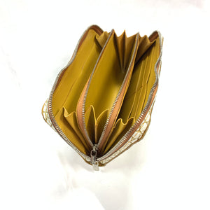 10様限定　5103両マチFRFL字スリム　アリゲーター:ホワイト/ゴールド（spo date00010)