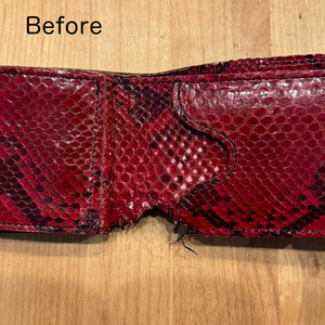 S様限定修理　リペア　ショート財布　シャーク×レッドパイソン