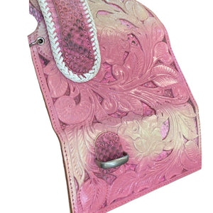 U様限定　527タイプ3つ折り　切抜き花クラフト　ムラだし手染め　限定品