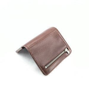 ハーフ財布 両面カード アウトジッパー インディ