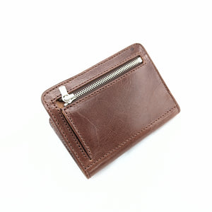 ハーフ財布 両面カード アウトジッパー インディ