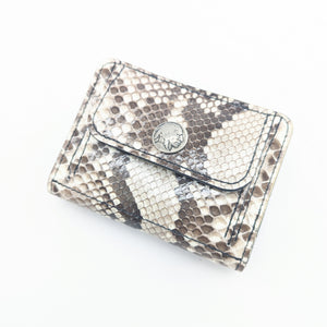 ハーフ財布 両面カード アウトポケット パイソン