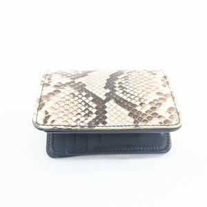 ハーフ財布 両面カード アウトポケット パイソン