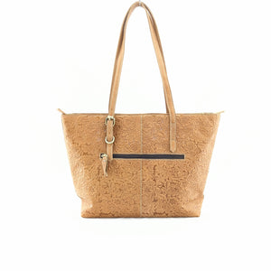 花柄型押し　トートバッグ