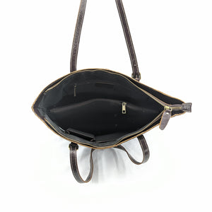 花柄型押し　トートバッグ　（オイルレザー）