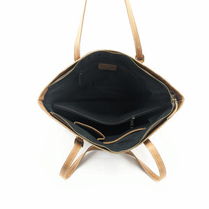 花柄型押し　トートバッグ