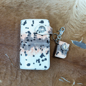 限定手染め　ハーフ財布L字コイン　スティングレイ