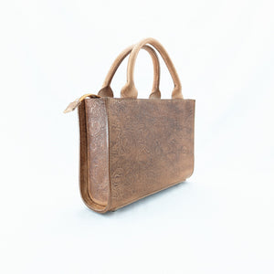 スクエアバッグ フラワーエンボス