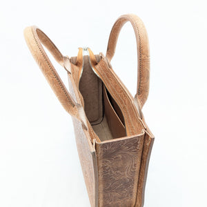 スクエアバッグ フラワーエンボス