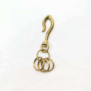 真鍮キーフック3連