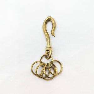 真鍮キーフック5連