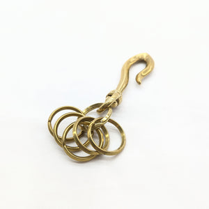 真鍮キーフック5連