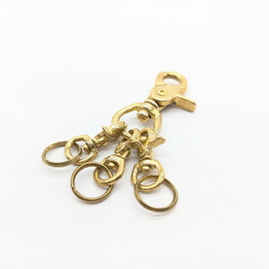 真鍮レバーナスbigキーフック3連SP