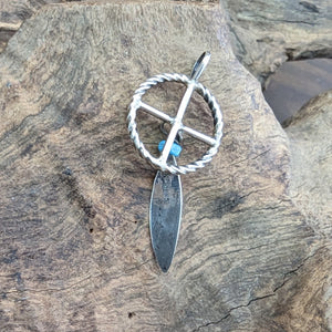 フェザー＆メディスンホイール　ネックレストップ《Navajo族》