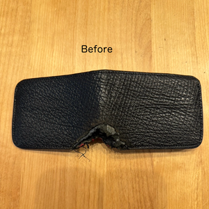 S様限定修理　リペア　ショート財布　シャーク×レッドパイソン