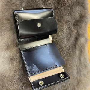 ミニ財布 スクエア コードバン