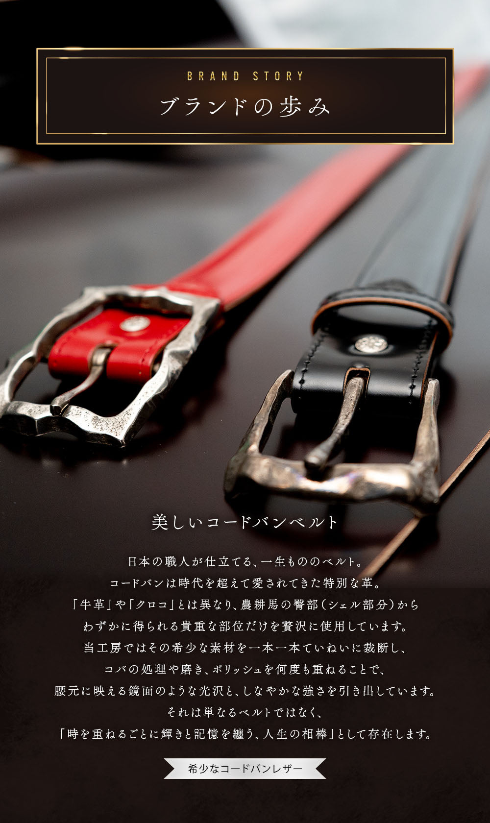 ALZUNI公式】コードバンベルト｜革のダイヤモンド「コードバン」を贅沢