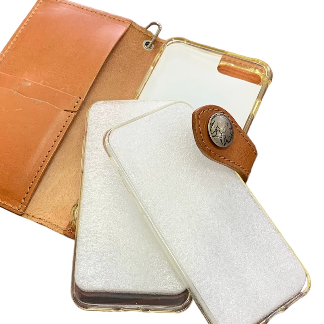手帳型スマホカバー　ゾウ　Lサイズ