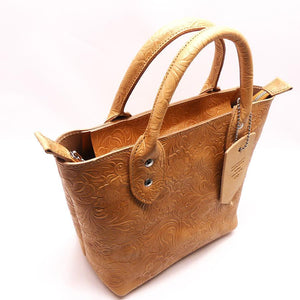 ミニトートバッグ フラワーエンボス