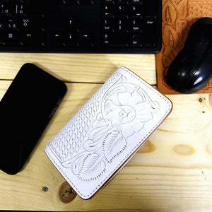 518タイプ　メキシコクラフト　19039・花バスケット　＜熟成革＞