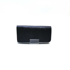 二つ折りF ベロ無 フラワーエンボス