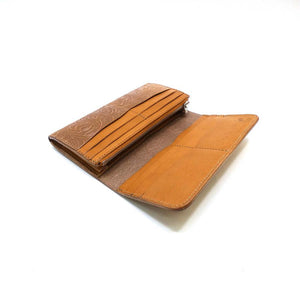 二つ折りF ベロ無 フラワーエンボス